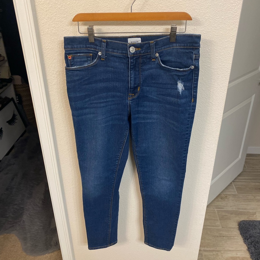 Hudson Jeans Dark Blue Ankle Cropped Denim